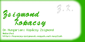 zsigmond kopacsy business card