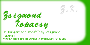 zsigmond kopacsy business card